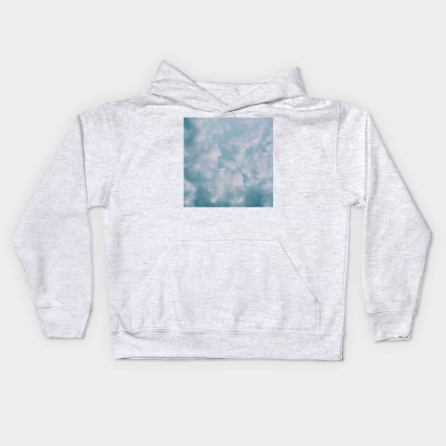 Cloudy Blue Sky Kids Hoodie by AlexandraStr